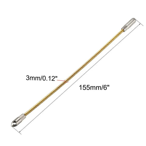 2-Pack 6 Inch Flexible Fish Tape Replacement Leader Wire Cable Puller, High Strength Steel Guide showing 6-inch length and 0.12-inch wire.