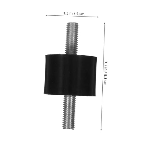 Four Pack 40x30mm Rubber Vibration Isolator Mounts With M10x25mm Studs, black rubber isolator with threaded studs, 3.2 in x 1.5 in