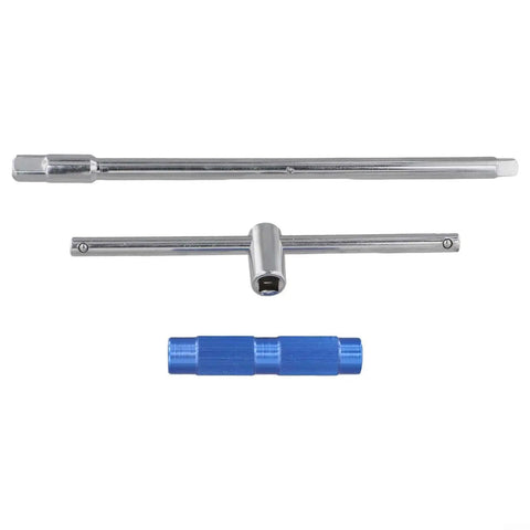 Pro Grade Half Inch Drive T Handle Socket Wrench Built Tough With Detachable Shaft And Grippy Heat Treated Carbon Steel Grip, showing components.
