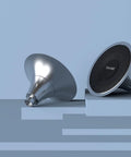 Filtered Shower Head With Chrome Slate Face And Wide Rain Spray For Softer Skin And Hair That Feels Legit displayed on steps