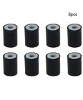 Eight M5 Rubber Vibration Isolators 15x20mm With Female Thread Shock Absorbers Anti Vibration Mounts For Mini Split AC Units Heat And Water Pumps Diesel Engines Harvesters And Generators, 8pcs