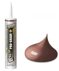 Pro-Grade Plus Siliconized Acrylic Caulk Brown All-Purpose Interior Exterior Sealant tube and sample swatch