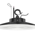 Kickstart Your Shop Floor Glow Today With This Hardcore 100W Led Ufo High Bay Light with hanging hardware and black aluminum design.