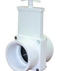 Valterra 6301 PVC gate valve, white, 3-inch slip, front view