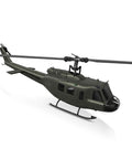 UH-1 Huey RC Helicopter With Auto Hover Dope Collectible 1/27 Scale Desk Model, side view showing realistic detail