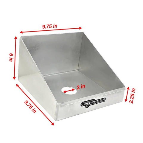 Rag Box Dispenser Rack For The Garage And Shop Aluminum Organizer For Quick One Hand Rag Grabs Paper Towel And Rag Storage Small 9.5 By 9.5 By 6 Inches Made In USA Silver with dimensions shown