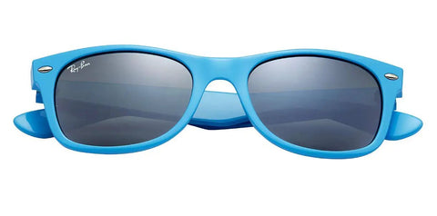 RB2132 75540 Dope New Wayfarer Sunglasses In Light Blue With Silver Mirror Lenses 52mm Eye Size Unisex Everyday Style