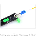 FC Male To LC Female Hybrid Fiber Optic Connector Adapter attached to visual fault locator