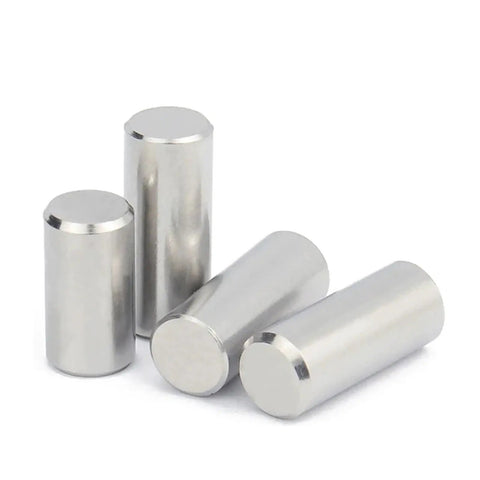 Heavy Duty 304 Stainless Steel Locating Dowel Pins With Round Heads And Chamfered Ends For Precise Machining And Assembly Work That Lasts A Long Time Without Rust, showcasing various pin sizes.