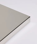 Corner view of Dope 17 Inch LED Flush Mount Ceiling Light, Square Shape, Polished Nickel Finish, 31.5W Energy Efficient Fixture.