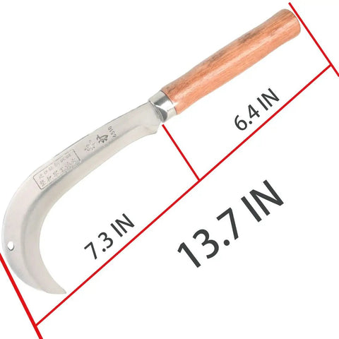 Carbon Steel Hook Weeding Sickle Handheld Garden Tool For Weed Busting Pruning Edging Debris Cleanup Curved Machete Style