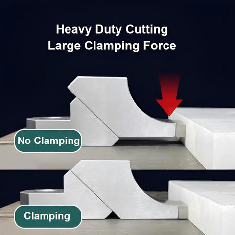 Heavy Duty Side Clamp Vise Kit for Milling Machines, Lateral Fixation Clamping System example showing clamping force