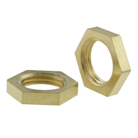 20 Pack One Eighth Inch Brass Flange Lock Nuts With Female Threads Gold Tone Thin Nut For Hardware Projects Durable Rust Resistant