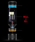 Cutaway of Mini Portable Espresso Machine For Outdoors And Home, Automatic Capsule Coffee Maker With 12 Bar Pressure, Fast Warm Up In 2 Minutes, Lightweight 882g, Compact Travel Coffee Maker For Quick Espresso Shots, showing internal components.