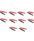 Banana coupler set: 4 mm insulated red and black female-to-female banana connectors with PVC sleeve; multiple units shown