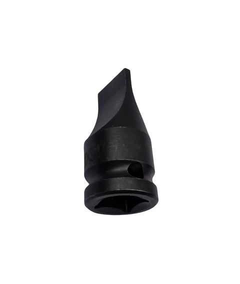 Beefy Half Inch Drive Slotted Screwdriver And Drag Link Socket With Three Quarter Inch By One Hundred Fifteen Thousandth Inch Tip, black steel bit