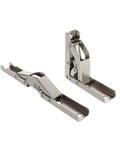 Beefy Heavy Duty Ball Bearing Door Hinges Two Pack With Folding Flat Brackets For Hidden Desk Frames And Cabinets, Stainless Steel All Weather, Smooth Quiet Close, Built To Last. stainless steel hinge pair with folding flat brackets