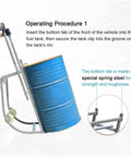 Heavy Duty Mobile Drum Cradle With Swivel Casters And An Iron Grade Rolling Barrel Dolly for easy tipping of a blue barrel.