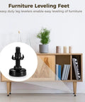 8 Sets Furniture Leveling Feet 3 by 8 Inch 16 Thread Adjustable Height Raiser Feet With Durable Nylon Pads shown with cabinet