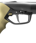 Mach Pneumatic Speargun Sand 110 handle and trigger, designed for easy handling and quick draw. High power offset shaft.