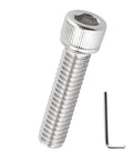 High Octane 1/4-20 X 1 Socket Head Cap Screws In Knockout 304 Stainless Steel with included hex key for furniture builds.