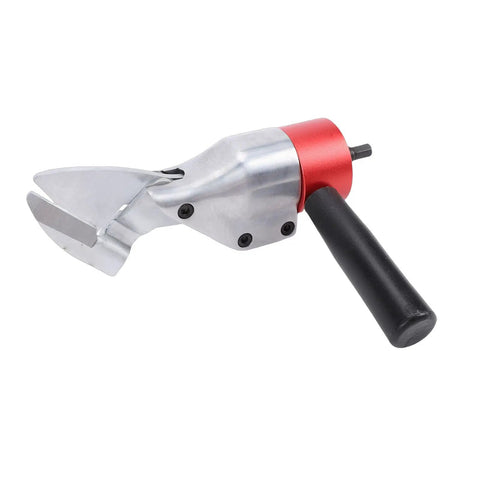 Heavy Duty Metal Shear Drill Attachment That Knocks Out Iron Aluminum Or Stainless Steel Sheets With CRV Steel Blade and smooth 360 rotating handle.