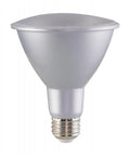 Long Neck PAR30 LED Flood Light Bulbs 12.5W 3000K Warm White, 40 Degree Beam, 90 Plus CRI, Dimmable, shown in silver finish