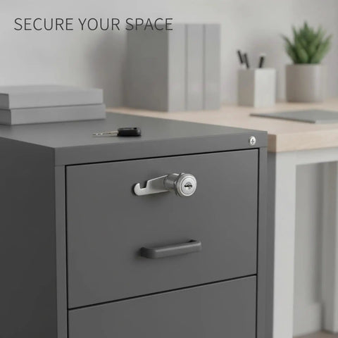 Zinc Alloy Cabinet Cam Lock Replacement For Drawers And Wardrobes Silver Finish on grey cabinet with key on top
