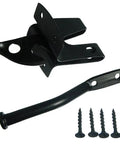 Badass Steel Gate Latch And Door Catch Lock Featuring A Durable Black Powder Coated Finish 2 Inch 50mm Build with screws.