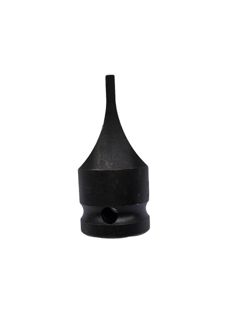 Beefy Half Inch Drive Slotted Screwdriver And Drag Link Socket With Three Quarter Inch By One Hundred Fifteen Thousandth Inch Tip, black metal