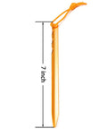 Ultralight 7 Inch Aluminum Tent Stakes 12 Pack With Reflective Pull Ropes Rock Solid Ground Pegs For Camping Tents And Hammocks Orange Three Sided