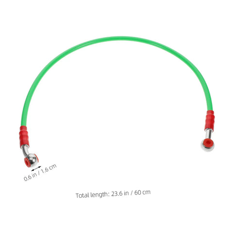 Flexible Brake Line Hose for Motorcycles, Scooters and Dirt Bikes, green 0.6m with red connectors, easy fit