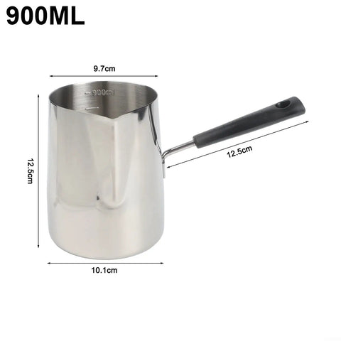 Stainless Steel Turkish Coffee Pot With No Fuss All Day Rust Resistant Build And Easy Pour Spout For Brewing Coffee Melting Chocolate Heating Milk Or Sauce In The Kitchen 900 Ml Capacity