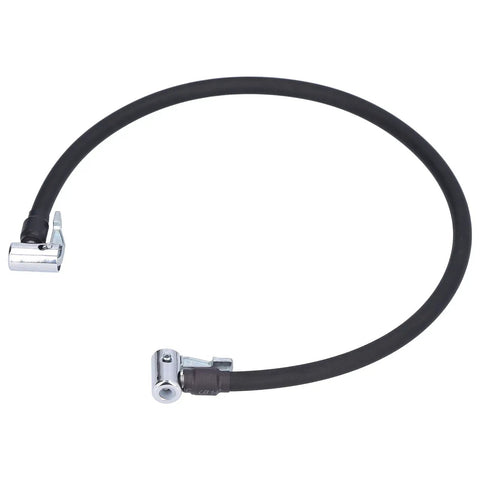 Heavy Duty Rubber Air Pump Pipe Tire Inflator Hose With Double End Connector 23.6 Inch Length For Car Tire Servicing, black rubber hose with metal ends