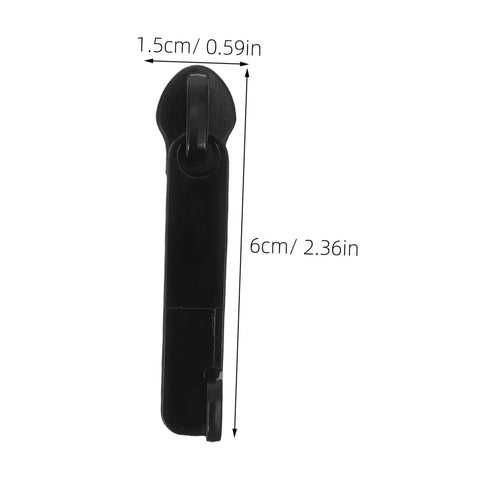 Side view of Zipper Replacement Kit For Luggage And Travel Bags No Fuss Easy Puller Repair Set With Slider TSA Approved Locks with dimensions
