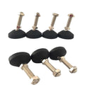 Beefy Adjustable Furniture Leveling Feet With Swivel Base And Tilt Joint Compatible M8 M10 M12 Screws in black rubber design.
