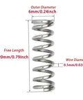 Premium 150Pcs 304 Stainless Steel Compression Springs Set For DIY Projects, Small Pen Springs In 4-6Mm Outer Diameter, 10-30Mm Length, Wire Diameter 0.3-0.5Mm, Durable Reusable Kit For Gadgets, Electronics, And Crafts. 304 stainless steel compression spring, 6mm OD, 20mm length, 0.5mm wire