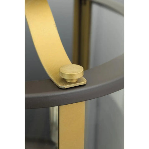 Close-up of antique bronze finish detail on Three-Light Bronze Outdoor Semi-Flush Convertible Fixture With Squire Style