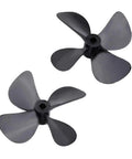 High Thrust 60mm RC Boat Propeller Set For 4mm Shaft Black Plastic Underwater Propellers For RC Submarine And Boat Refitting Durable Easy Install Replacement Pair, showing two black propellers angled on white background.