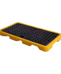 Oil Drum Spill Pallet With Nestable Leak Proof Tray Yellow Designed For No Spill Containment And Drainage In Garage And Warehouse