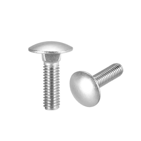 Heavy Duty 304 Stainless Steel Carriage Bolts M6x20mm 20 Pack showing round head and threaded shank, suitable for deck building.