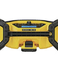 Top view of 12V and 20V Max Portable Bluetooth Radio With Dual 3.5 Inch Subwoofers and 1 Inch Tweeters For Stereo Sound Rugged Jobsite