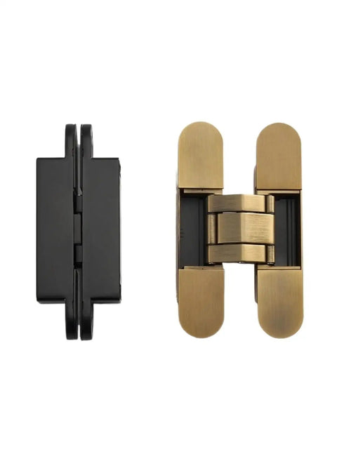 Invisible 3D Adjustable Concealed Door Hinges Heavy Duty Zinc Alloy Butt Hinge with shiny gold finish
