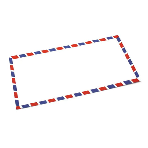 Retro Airmail Envelopes Pack For Invitations And Letters Easy To Use Air Mail Style Envelopes with red, white, blue guide lines
