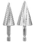 Cordless Drill Ready Step Drill Bit Set With Hex Shank And 2x Faster Cutting Through Metal Wood And Plastic Bosch IMSDC002 2 Piece