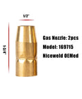 Gasless MIG Welder Nozzle Kit With Diffusers And 0.030 Contact Tips For Flux Core Use Replacement Nozzle 226190 Diffuser 169-716 Compatible With Miller Millermatic Welder 135 140 175 211 Gun M10/M15 Hobart Handler 1/2-inch gas nozzle