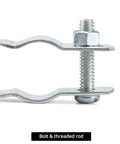 Heavy Duty Half Inch Conduit Hanger With Bolt Pack Of 50 Zinc Plated Steel Insulated Supports For EMTD And Rigid Conduits. Close-up of bolt and threaded rod.