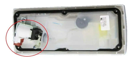 Dishwasher Soap Dispenser Replacement Part WPW10199696 W10199696 For Home Kitchens, close-up view showing inlet valve