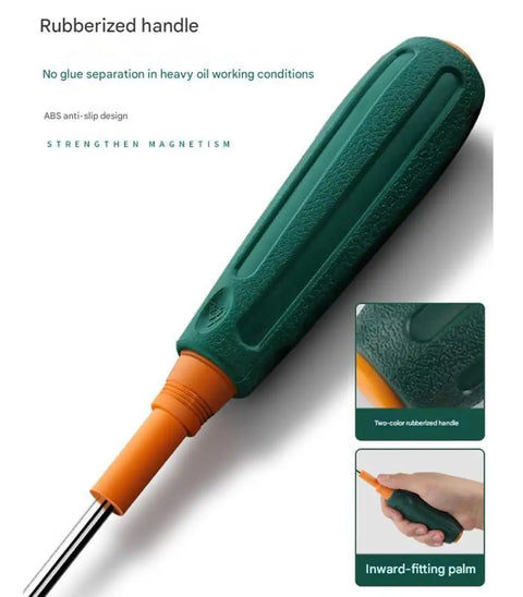 Cabin Air Filter Replacement Tool Kit With Magnetic Torx Bit Screwdriver rubberized handle close-up shown horizontally.