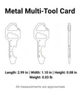 Diagram of Metal Multi Tool Card With Bottle Opener And Hex Wrench A Slim Credit Card Size EDC Pocket Tool dimensions